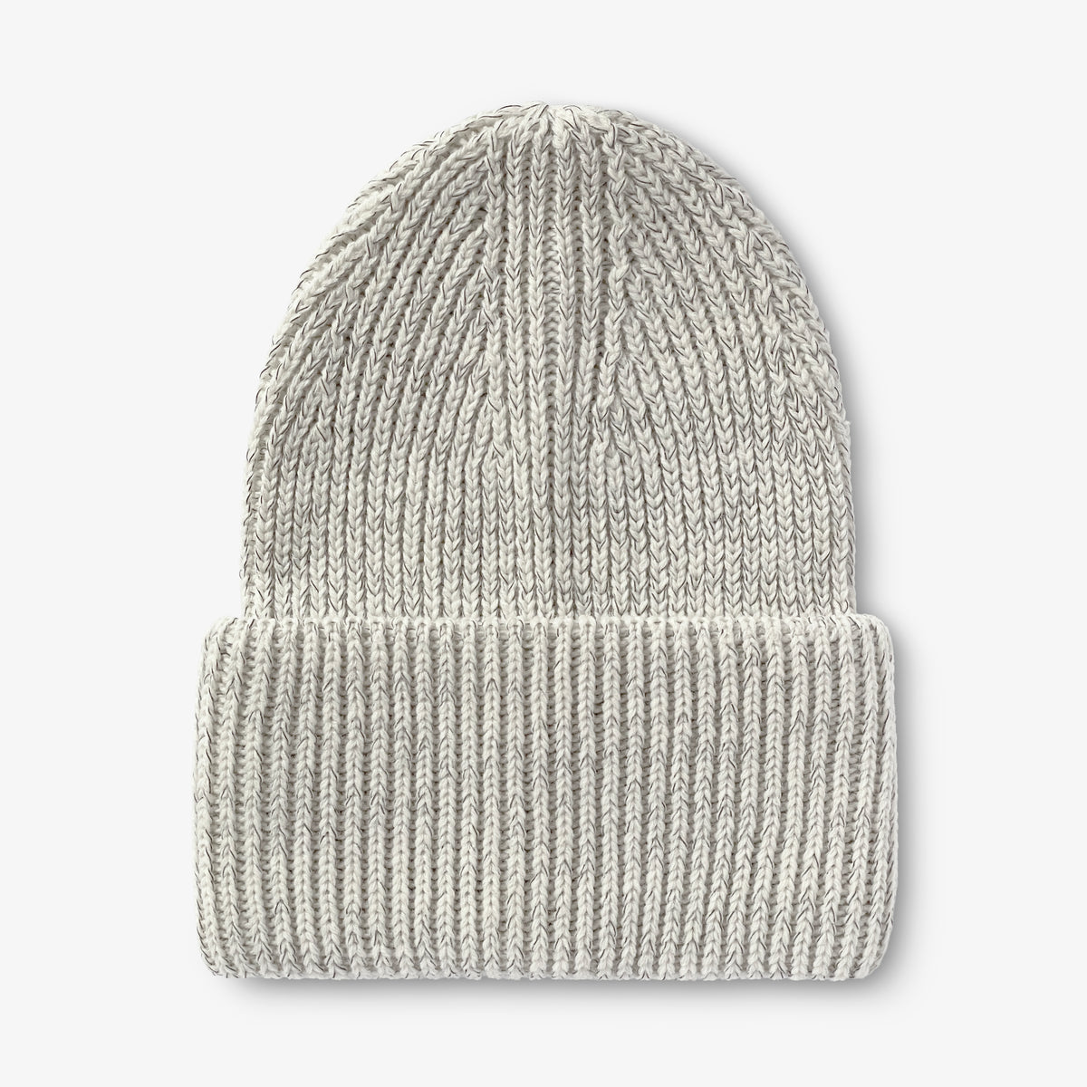 Beige reflexmössa i Polylana®-garn sedd framifrån.