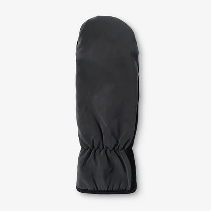 Mörkgrå reflexvante i ull sedd från ovansidan med reflextyg.